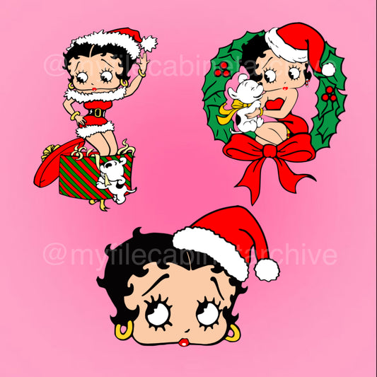 Betty Boop Christmas (3) SVG + PNG