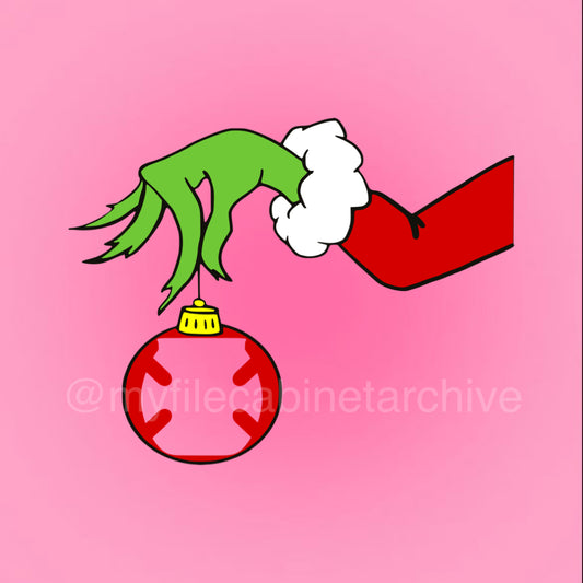 Grinch Ornament Buzzball Holder SVG