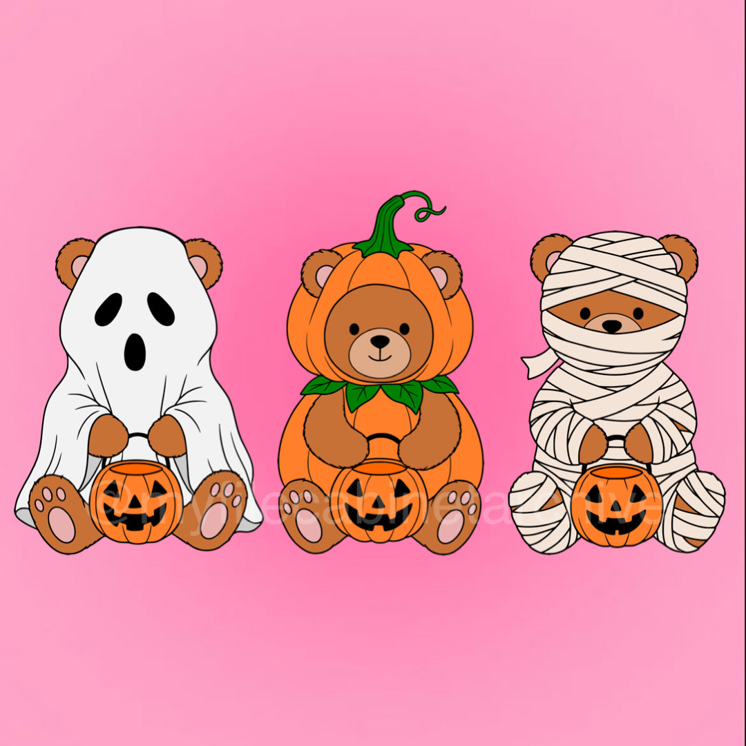 Halloween Bears (3) SVG + PNG