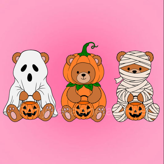 Halloween Bears (3) SVG + PNG