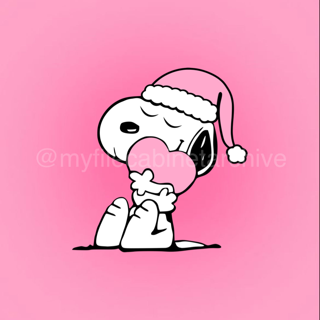 Snoopy Christmas Heart SVG + PNG