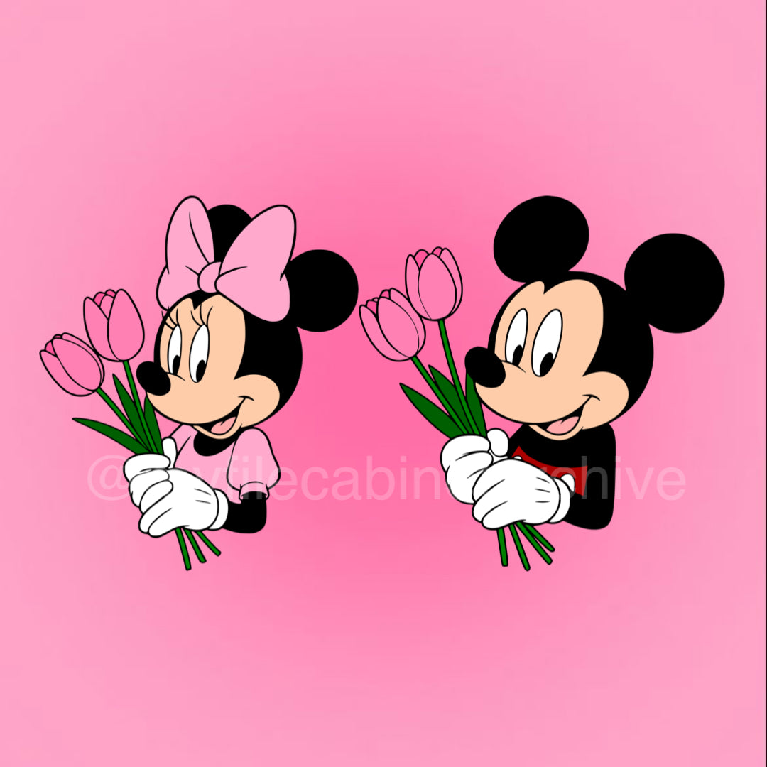 Mickey & Minnie Tulips (2) SVG + PNG