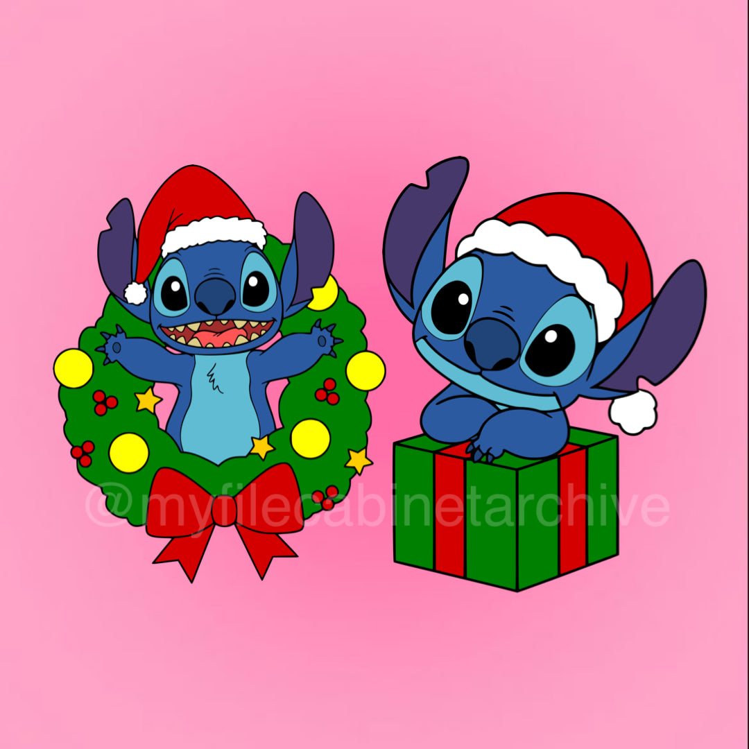 Stitch Christmas Spirit (2) SVG + PNG