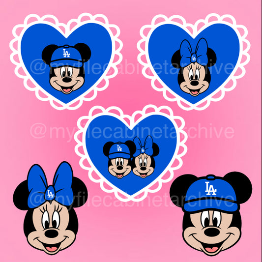 LA Mickey & Minnie Lace Heart (5) SVG + PNG