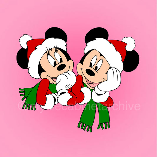 Mickey & Minnie Santa SVG + PNG