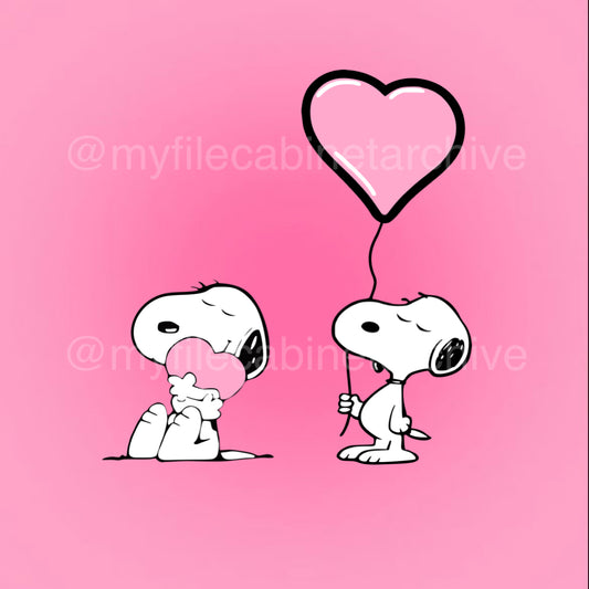 Snoopy Valentines Heart (2) SVG + PNG