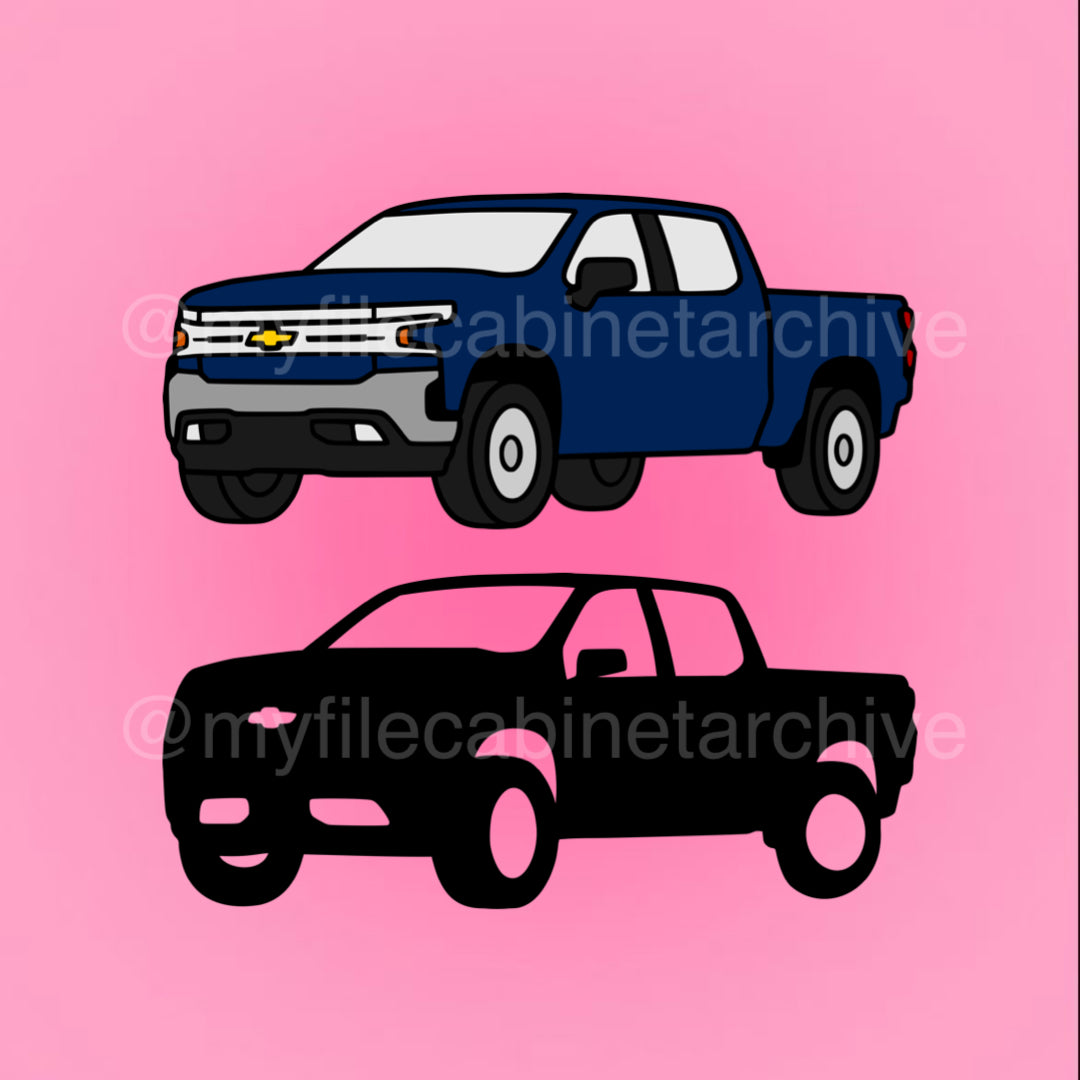 Chevrolet Silverado Truck (2) SVG + PNG