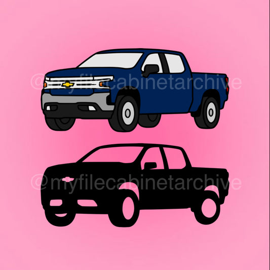 Chevrolet Silverado Truck (2) SVG + PNG