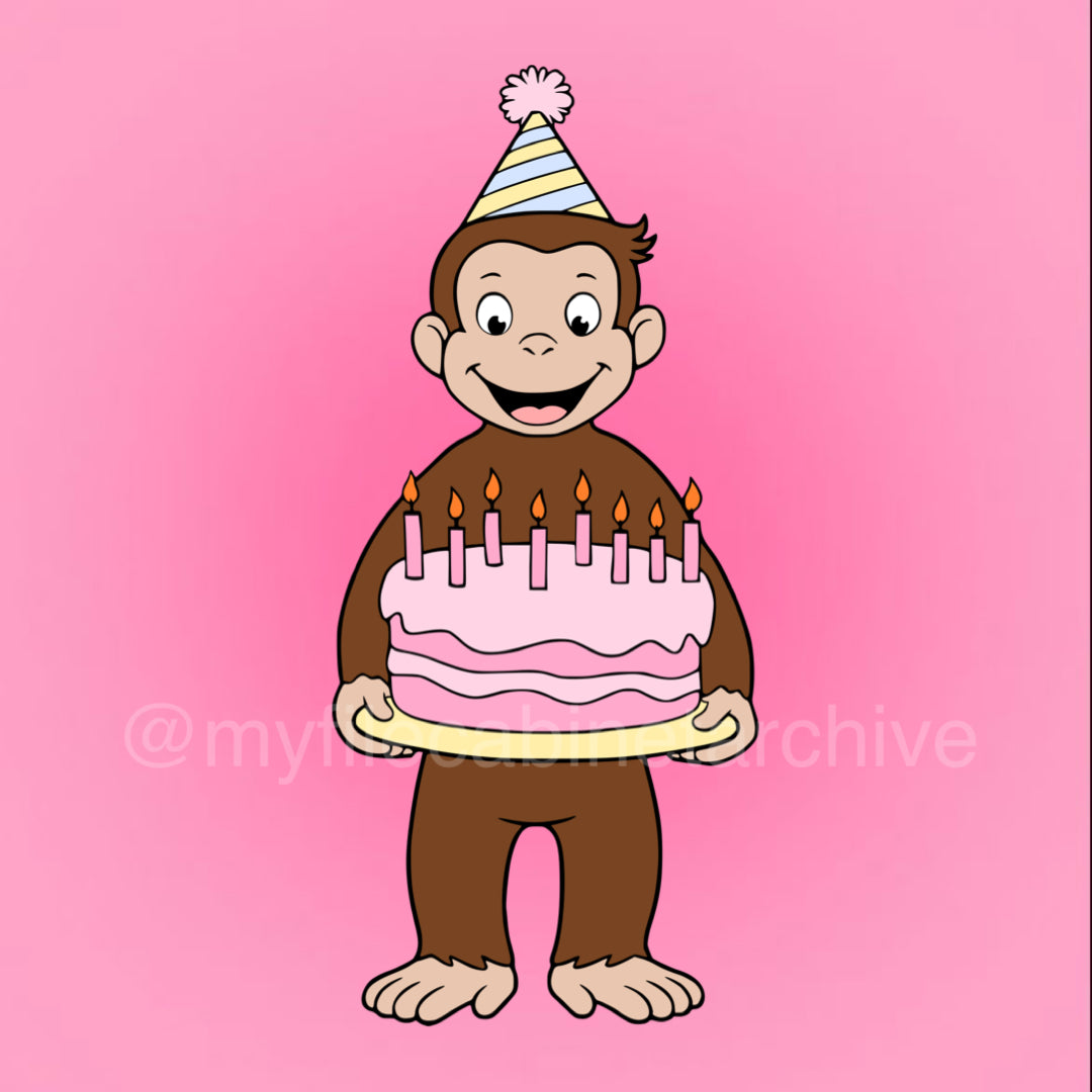 Birthday Curious George SVG + PNG