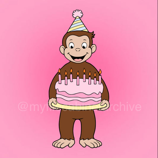 Birthday Curious George SVG + PNG