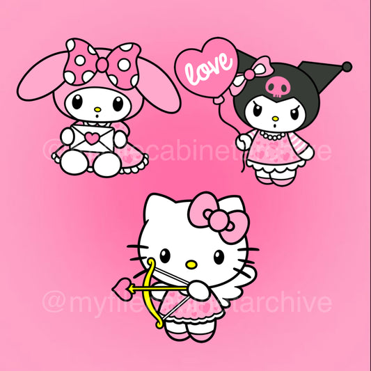 HK & Friends Girly Valentines (3) SVG + PNG