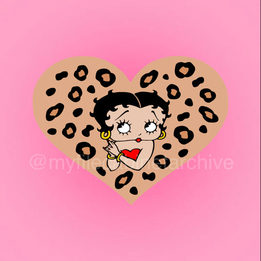 Betty Boop Heart Leopard SVG + PNG