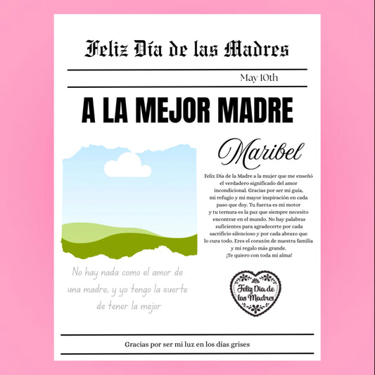 Feliz Dia De Las Madres Newspaper Canva Template