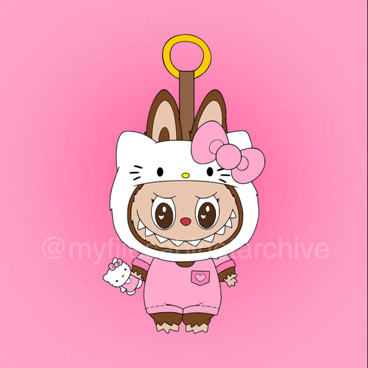 HK Labubu Plush Keychain SVG + PNG