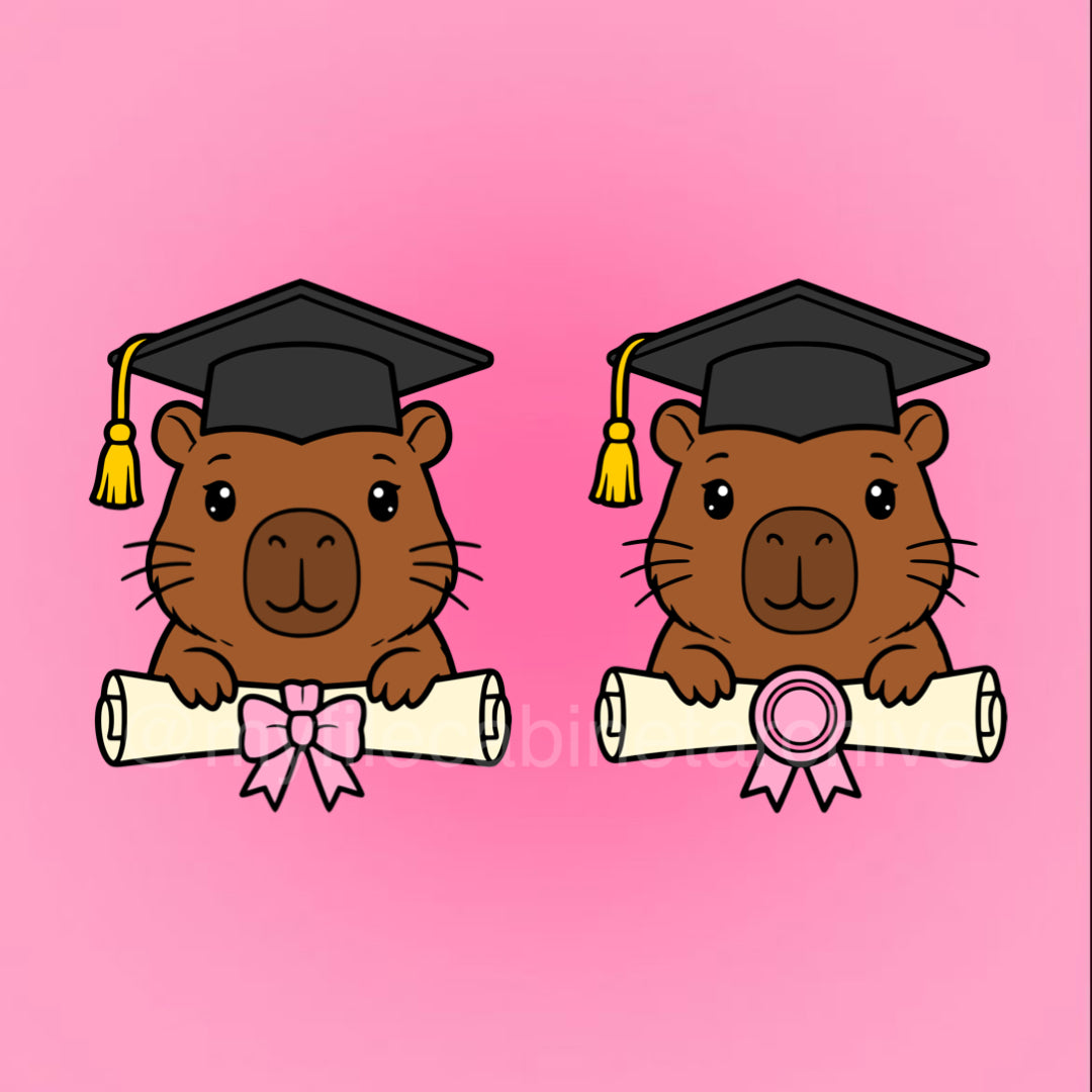 Capybara Grad Bow SVG + PNG