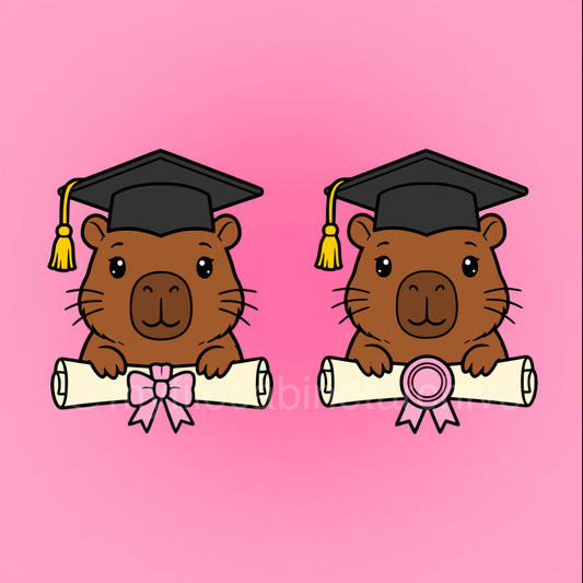 Capybara Grad Bow SVG + PNG