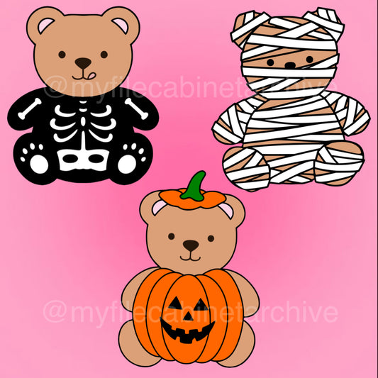 Spooky Bears (3) SVG + PNG