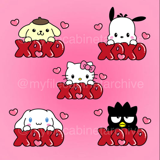 HK & Friends XOXO (5) SVG + PNG