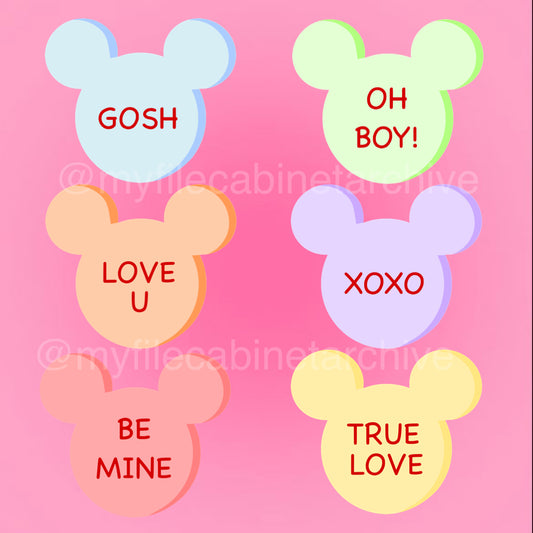 Mickey Conversation Hearts (6) SVG + PNG