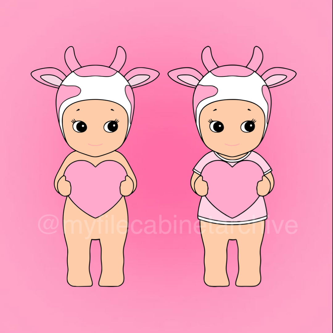 Cow Heart Sonny Angel (2) SVG + PNG