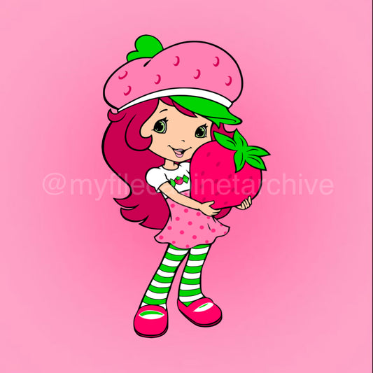 Strawberry Shortcake Holding Strawberry SVG + PNG