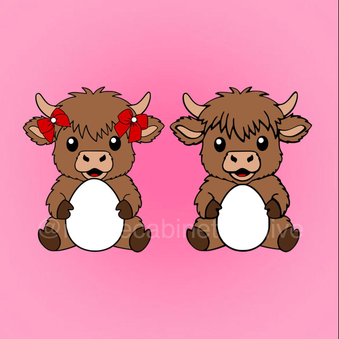 Highland Cow Easter Egg (2) SVG + PNG