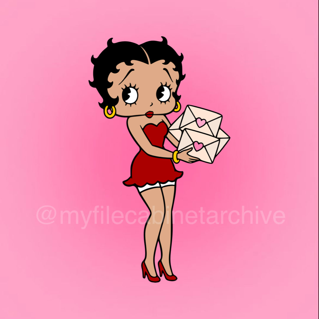 Betty Boop Love Letters SVG + PNG