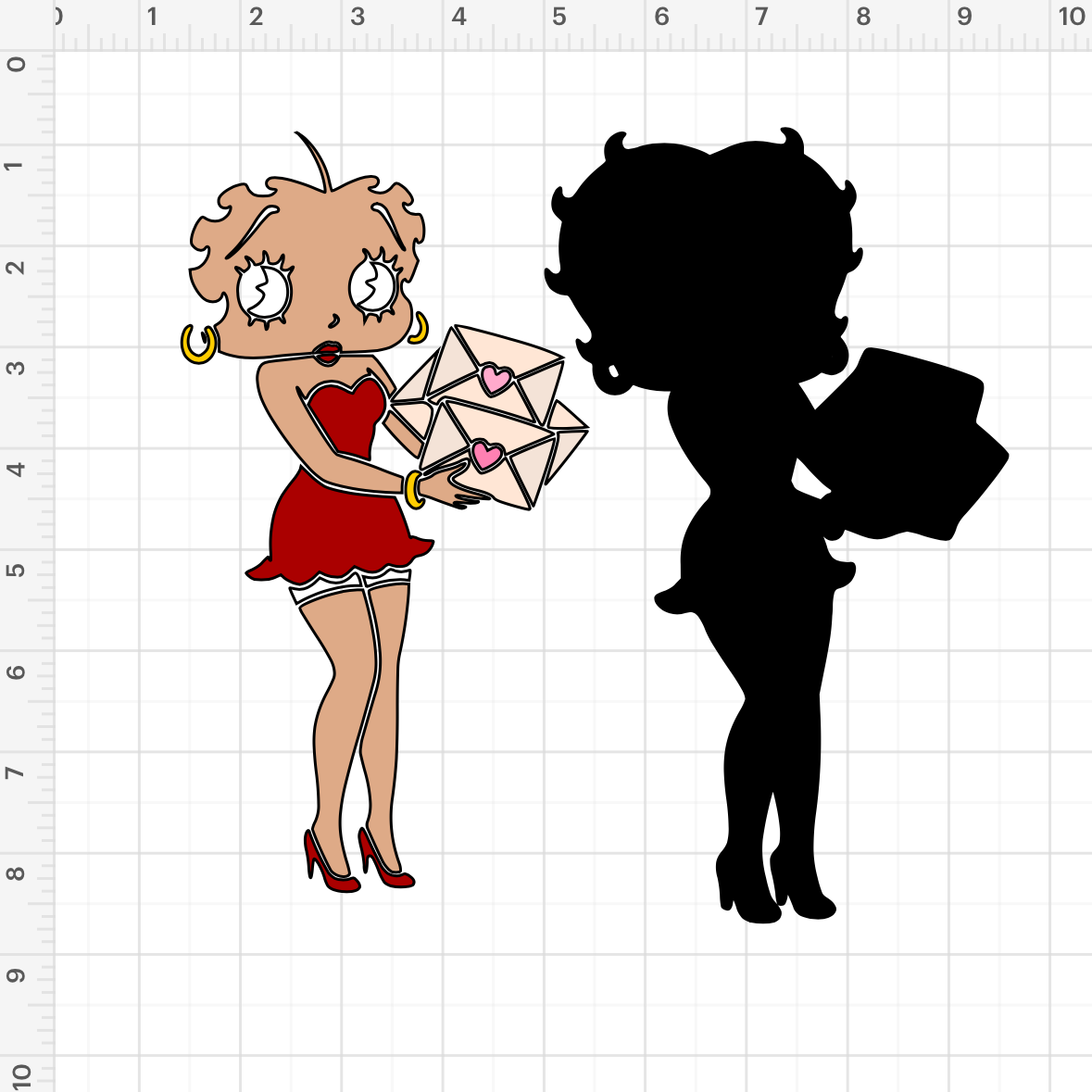 Betty Boop Love Letters SVG + PNG