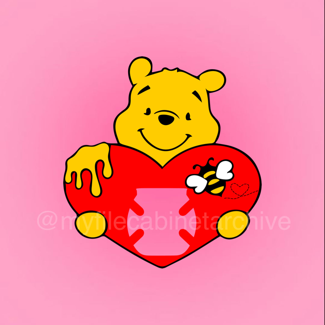 Winnie The Pooh Heart Buzzball Holder SVG