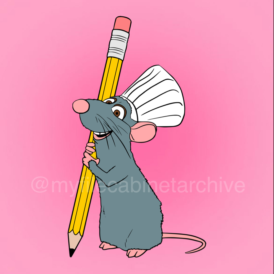 Ratatouille Holding Pencil SVG + PNG
