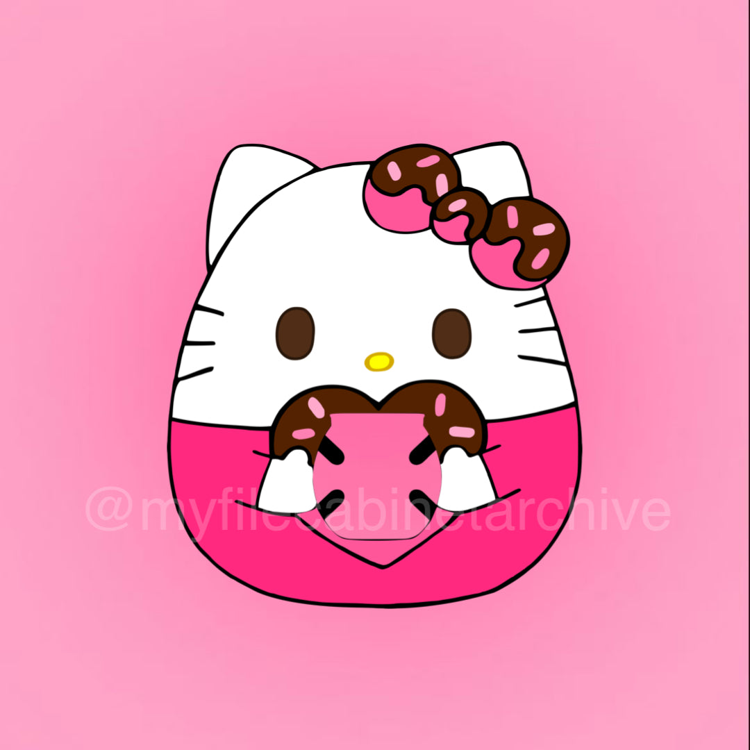 HK Squishmallow Heart Chocolate Buzzball Holder SVG