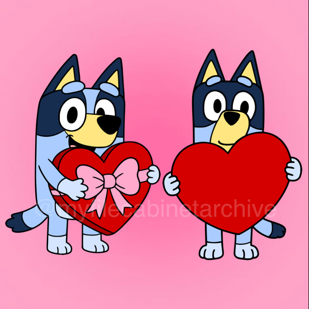 Bluey Valentines Heart (2) SVG + PNG