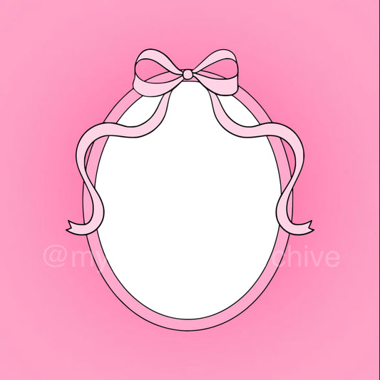 Ribbon Bow Oval Border SVG + PNG