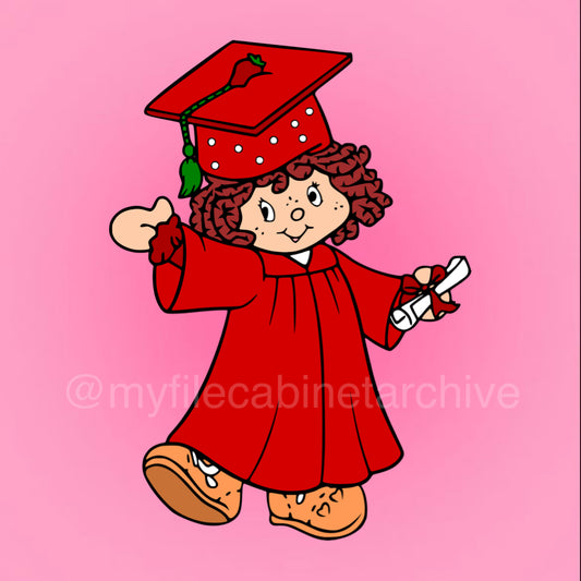 Strawberry Shortcake Graduation Gown SVG + PNG