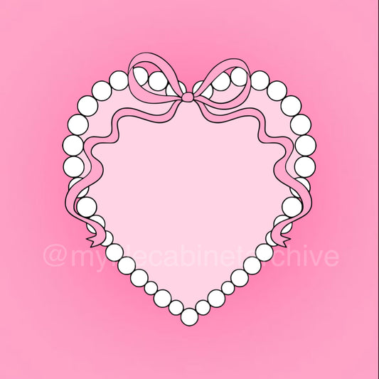 Heart Pearl Frame SVG+ PNG