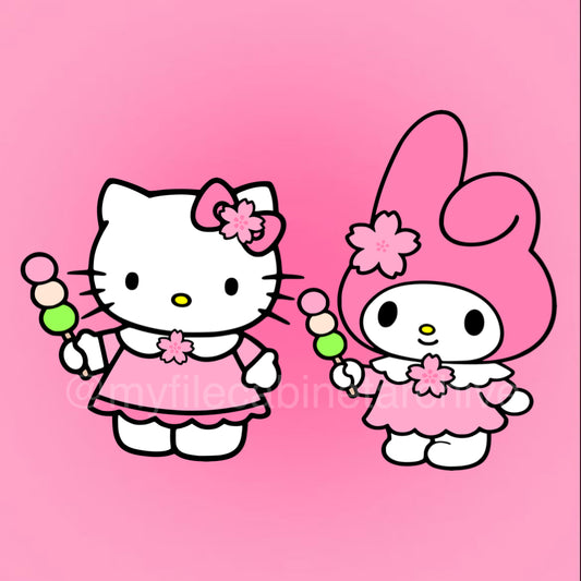 My Melody & HK Sakura Hanami Dango (2) SVG + PNG