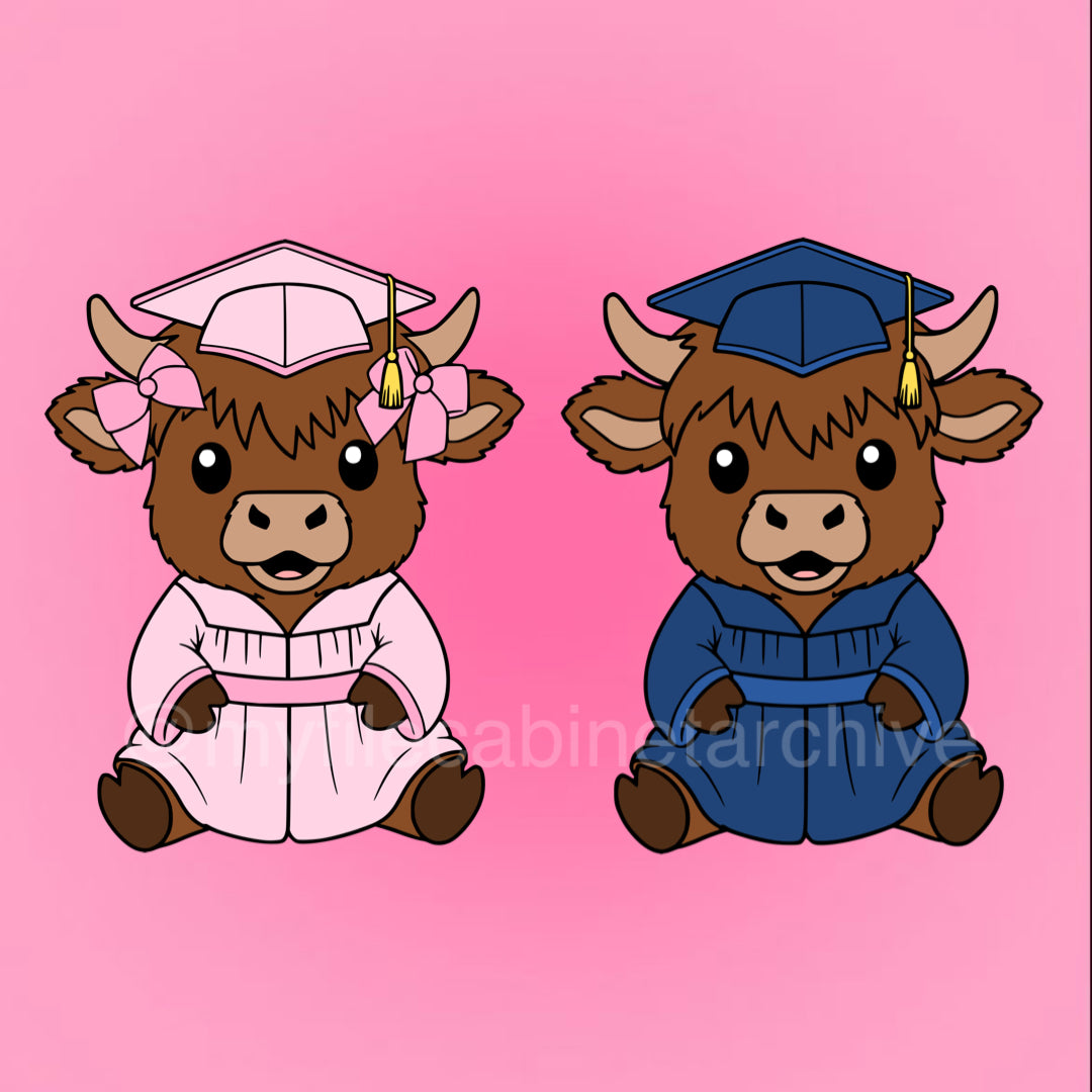 Cow Graduation (2) SVG + PNG