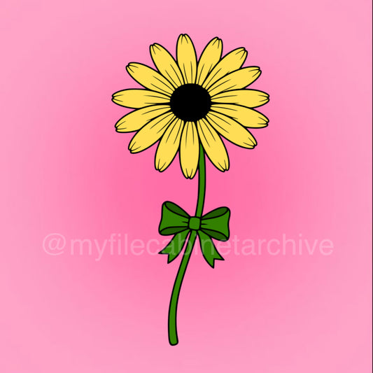 Black-Eyed Susan Bow Flower SVG + PNG
