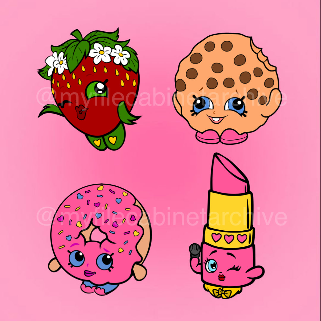 Shopkin Pack (4) SVG + PNG – My File Cabinet Archive