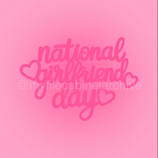National Girlfriend Day Text SVG + PNG