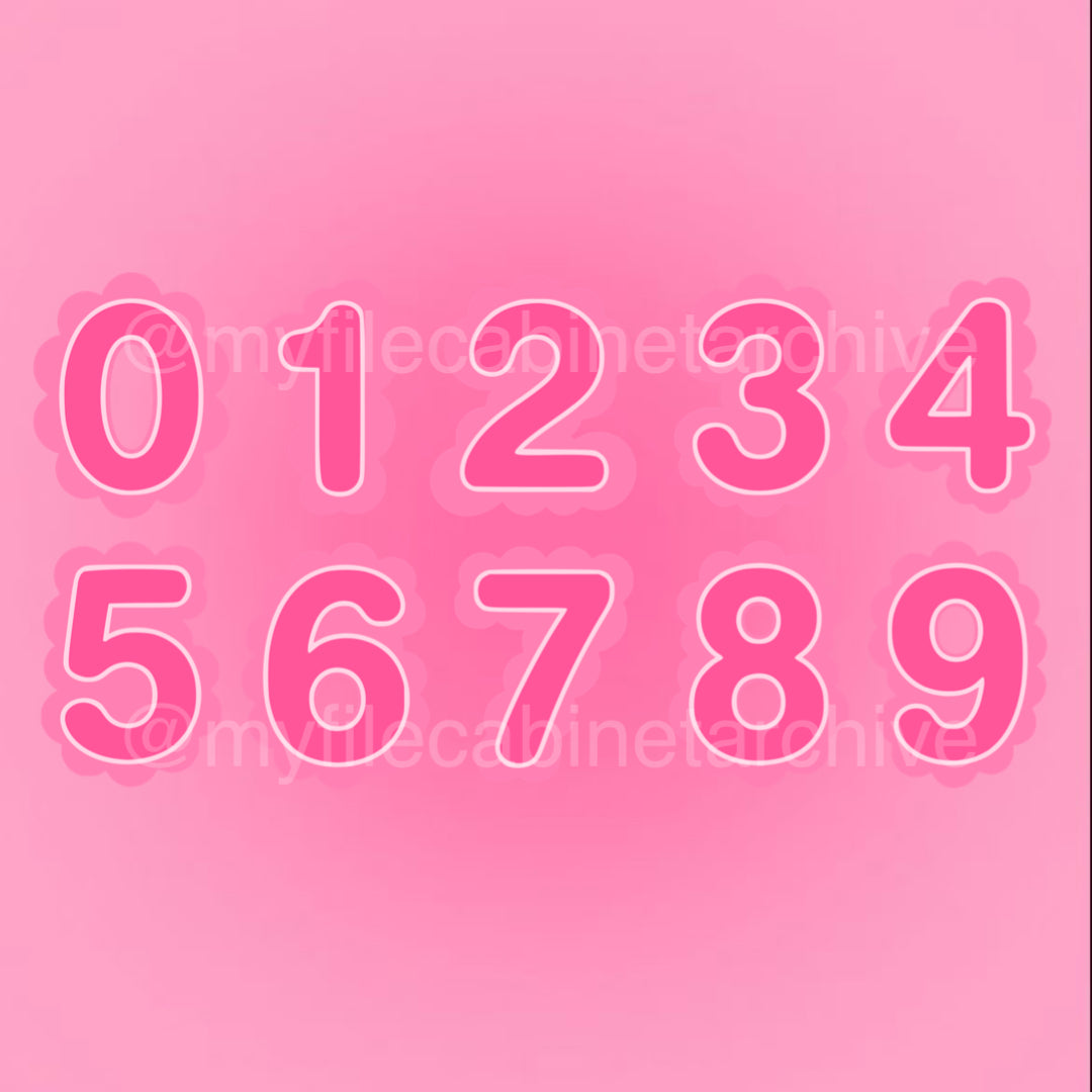 Scalloped Number Font SVG + PNG
