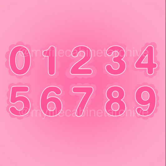 Scalloped Number Font SVG + PNG