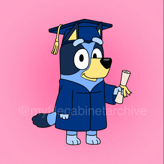 Bluey Graduate SVG + PNG