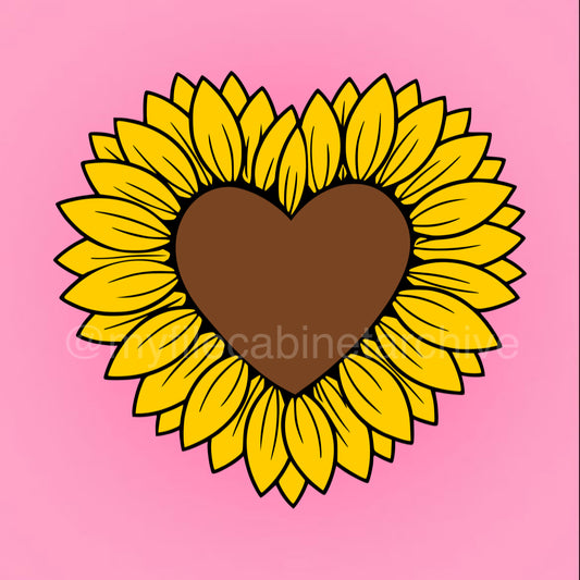 Heart Sunflower SVG + PNG