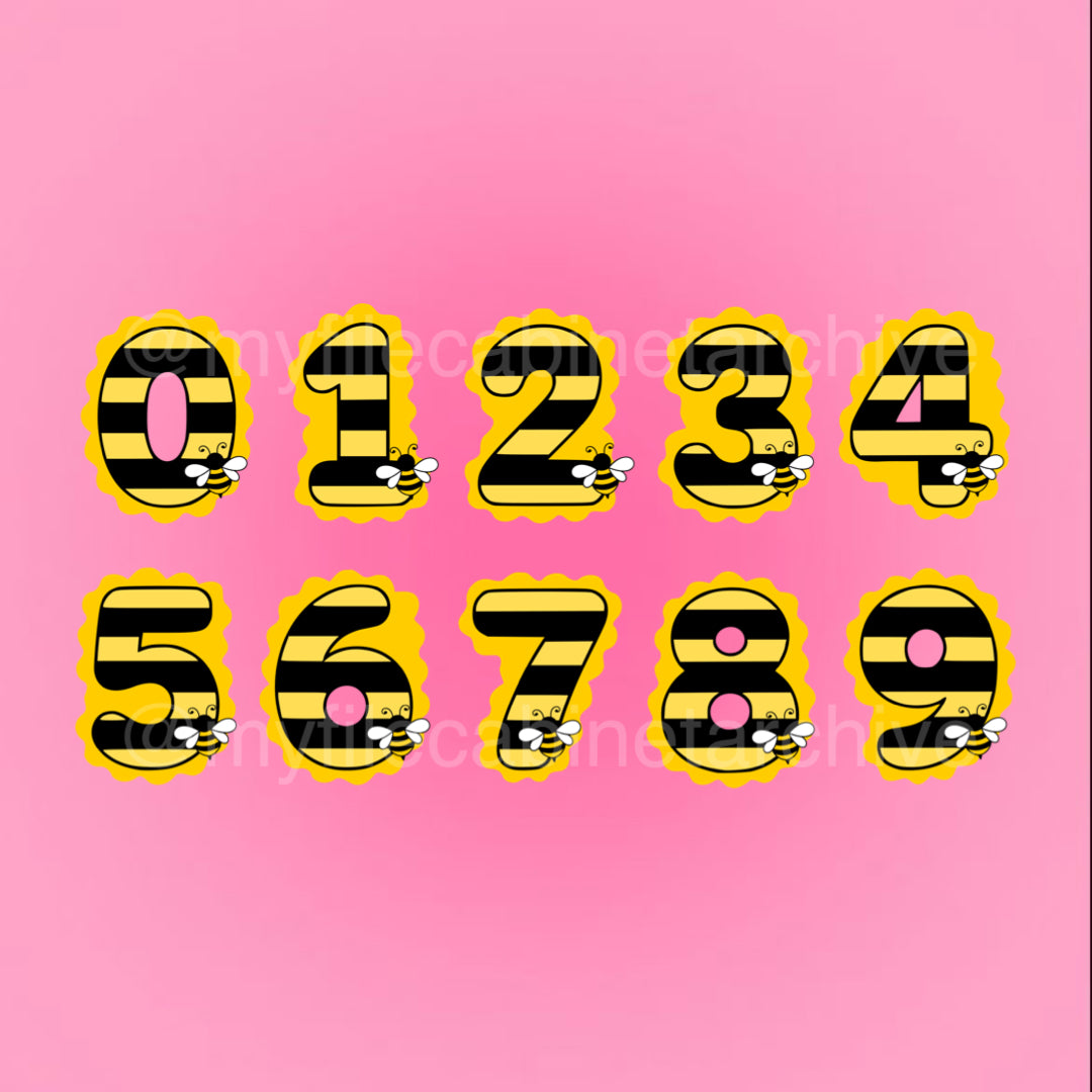 Bee Number Font SVG