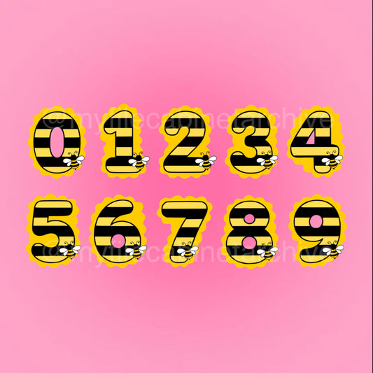 Bee Number Font SVG