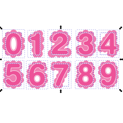 Scalloped Number Font SVG + PNG