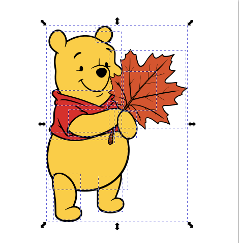 Pooh Fall Leaf (2) SVG + PNG