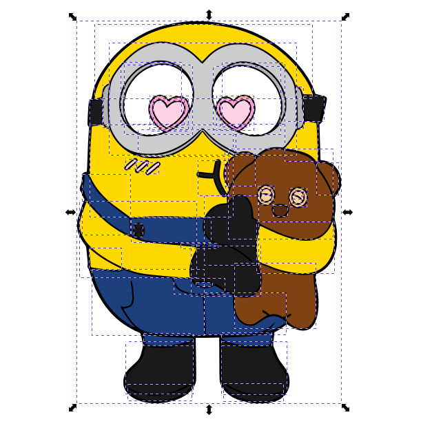 Heart Eyes Minion Holding Tim SVG + PNG