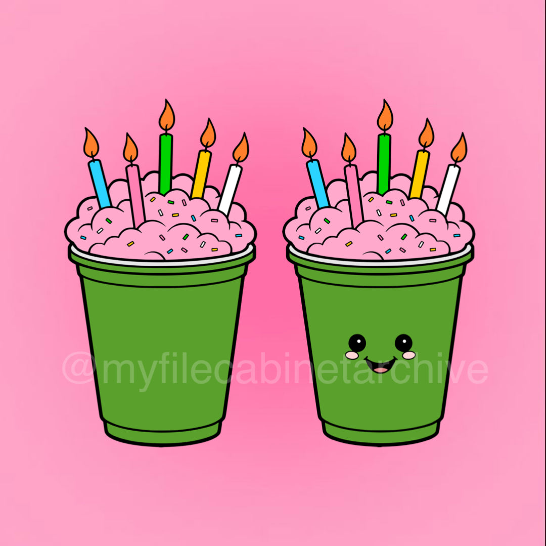 Matcha Birthday Drink (2) SVG + PNG